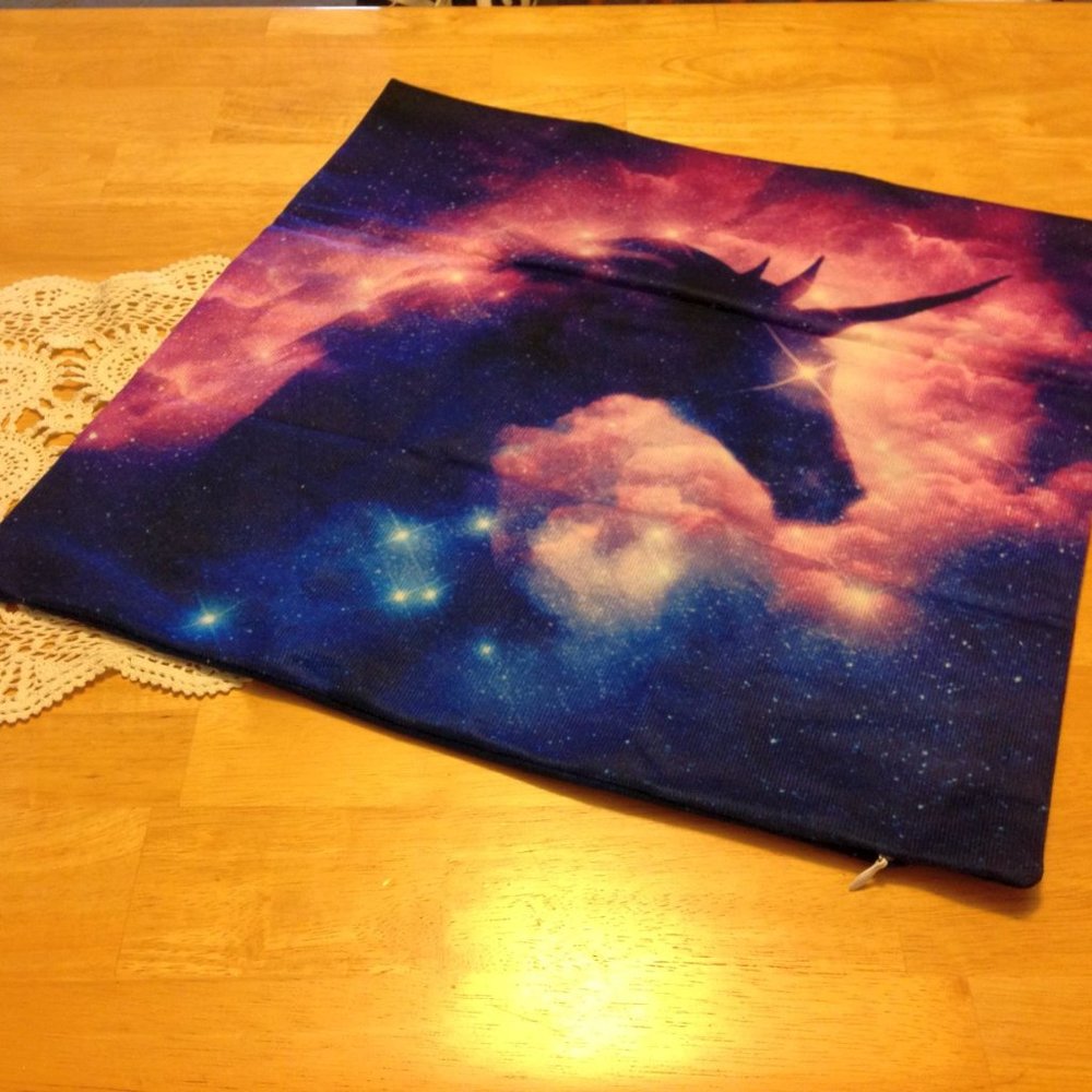 Unicorn pillow cover, vivid colors